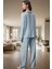 Şık ve Rahat Kışlık Pijama Takımı; 100% Viskon Regular Fit Trend Tasarım 3