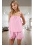 Şerit Detaylı Kolsuz Pamuklu Pijama Takımı Regular Yazlık Rahat Konforlu Kesim 2