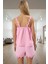 Şerit Detaylı Kolsuz Pamuklu Pijama Takımı Regular Yazlık Rahat Konforlu Kesim 3