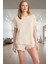 2'li Pijama Takımı Yumuşak Örme Kumaş Fırfırlı Yaz Için Ideal Modern Stil Rahat Kullanım 1