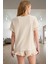 2'li Pijama Takımı Yumuşak Örme Kumaş Fırfırlı Yaz Için Ideal Modern Stil Rahat Kullanım 3