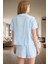 Viskoz Pijama Takımı Şortlu Rahat Nefes Alan Yazlık Homewear Kullanım Özel Tasarım 3