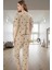 Rahat Örme Pijama Takımı Kalpli Desenli 2 Parça Regular Kalıp Modern Stil Zarifane Tasarım 3