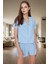Homewear %100 Pamuk Dokuma Pijama Takımı Kısa Kollu Regular Fit Zarifane Tasarım 1