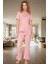 Rahat %100 Pamuklu Leopar Pijama Takımı Kısa Kollu Gömlek ve Boru Paça Pantolon Zarifane Tasarım 2