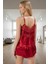 Ince Askılı Saten Pijama Takımı Şortlu Regular Polyester Uzun Ömürlü 3
