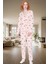 Rahat ve Şık %100 Pamuklu Kalpli Pijama Takımı Kış Için Ideal Zarifane Tasarım 2