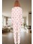Rahat ve Şık %100 Pamuklu Kalpli Pijama Takımı Kış Için Ideal Zarifane Tasarım 3
