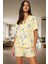 Yazlık Homewear Pijama Takımı Tavşan Desenli Viskon Şort Uzun Ömürlü Mükemmel Uyum 2
