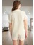 Nefes Alan %100 Pamuk Müslin Kiraz Nakışlı Şortlu Pijama Takımı Şık Görünüm Modern Stil Özel Tasarım 3