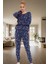 Yumuşak Pamuklu Örme Pijama Yılbaşı Temalı 2'li Set Uzun Paça Modern Stil Günlük Kullanım Için 2