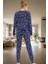 Yumuşak Pamuklu Örme Pijama Yılbaşı Temalı 2'li Set Uzun Paça Modern Stil Günlük Kullanım Için 3