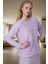 Yumuşak Polar Kumaşlı 3lü Pijama Takımı Kalpli Desenli Kışlık Set Trend Tasarım 1