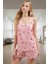Rahat Viskoz Pijama Takımı Çilek Desenli Şortlu Atlet Takım Kullanım Modern Stil 1
