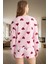 Pamuklu Ipliği Boyalı Kalpli Pijama Takımı Rahat ve Şık Homewear Özel Tasarım 3