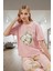 Örme Pamuklu Pijama Takımı Çiçek Desenli Bisiklet Yaka Rahat Kalıp Şık Görünüm 1