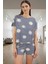 Viskoz Örme Pijama Takımı Çiçekli Desen Baby Overlok Regular Kalıp Yazlık Rahatlık Modern Stil 2