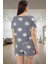 Viskoz Örme Pijama Takımı Çiçekli Desen Baby Overlok Regular Kalıp Yazlık Rahatlık Modern Stil 3