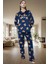 100 Polyester Polar Kışlık Pijama Takımı Ayıcıklı Desenli Boru Paça Rahat ve Şık Modern Stil 1