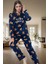 100 Polyester Polar Kışlık Pijama Takımı Ayıcıklı Desenli Boru Paça Rahat ve Şık Modern Stil 2