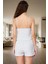 Polyester Dantelli Pijama Takımı Ince Askılı Atlet Şort Regular Kalıp Şık Görünüm 3