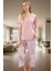 Çiçekli Kapri Pijama Yumuşak Örme Regular Kalıp Trend Tasarım Yüksek Kalite Seçkin Malzeme 2