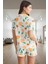 Regular Kalıp %100 Pamuk Homewear Pijama Takımı Kısa Kollu Meyve Desenli Profesyonel Görünüm 3