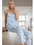 Rahat Örme Pijama Takımı Yıldız Desenli Ince Askılı Regular Kalıp Konforlu Kesim 1