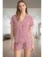 Rahat Kesim Çizgili Pijama Takımı %80 Viskoz Dokuma Kumaş Özel Tasarım Mükemmel Uyum 2