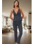 Ince Askılı Pijama Takımı %64 Polyester %33 Pamuk %3 Viskoz Karışımı Boru Paça Rahat ve Şık 1