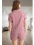 Yazlık Çizgili Pijama Takımı Nefes Alan Viskoz Kumaştan Mükemmel Uyum Günlük Kullanım Için 3
