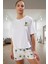 Pamuklu Ananas Desenli Regular Pijama Takımı Yaz Rahatlığı Günlük Kullanım Için Şık Görünüm 2