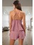 Feminen Pijama Takımı Dantel Detaylı Flamlı Pamuk Dokuma Yazlık Şortlu Modern Stil Rahat ve Şık 1