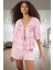 Nakışlı Fiyonklu Viskon Şortlu Pijama Takımı; Yazlık Rahat Homewear Uzun Ömürlü 2