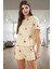 Viskoz Örme Pijama Takımı Çiçekli Desen Baby Overlok Regular Kalıp Yazlık Rahatlık Modern Stil 2