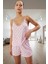 Kaşkorse Kumaş Pijama Takımı Regular Kalıp Kalp Desenli Atlet ve Şort Modern Stil 2