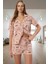 Rahat Yazlık Pijama Takımı Ayıcıklı Gofre Dokuma Şortlu Günlük Kullanım Için 1