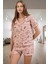 Rahat Yazlık Pijama Takımı Ayıcıklı Gofre Dokuma Şortlu Günlük Kullanım Için 2