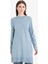 Regular Fit Bisiklet Yaka Yırtmaçlı Basic Düz Triko Kazak Tunik H3431AZ25WN 4