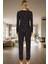 Çiçek Desenli Pamuklu Pijama Takımı Regular Boru Paça Kaliteli Işçilik Modern Stil 3