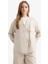 Regular Fit V Yaka Keten Karışımlı Kimono F7958AX25AU 4