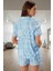 Etnik Desenli Viskon Pijama Takımı Şortlu Yumuşak Nefes Alan Rahat Mükemmel Uyum 3