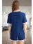 Örme Pijama Takımı Şeritli Şort ve Tişört Ponpon Detaylı Yazlık Uzun Ömürlü 3