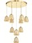 Venita 10 lu Bal+Beyaz Çift Camlı Salon Oturma Odası Modern Sarkıt Avize - (Gold Kaplama) 1