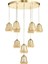 Venita 10 lu Bal+Beyaz Çift Camlı Salon Oturma Odası Modern Sarkıt Avize - (Gold Kaplama) 2