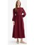 Regular Fit Bisiklet Yaka Aerobin Uzun Kollu Maxi Elbise E5261AX25AU 1