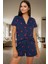 Rahat ve Şık Pamuklu Pijama Takımı Kalpli Desen 2 Parça Yaz Mevsimi Kullanım 2