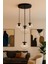 Pigaro 4 Lü Şeffaf Camlı Salon Oturma Odası Modern Sarkıt Avize - (Siyah Kasa) 1