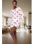 Pamuklu Ipliği Boyalı Kalpli Pijama Takımı Rahat ve Şık Homewear Özel Tasarım 2