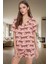 Rahat ve Şık Viskoz Pijama Takımı Animal Desenli Kısa Kollu Yazlık Modern Stil 1